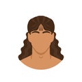 Face of man with long curly hair Royalty Free Stock Photo