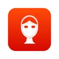 Face marked out for cosmetic surgery icon digital red Royalty Free Stock Photo