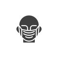 Face mask front view vector icon