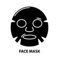 face mask icon, black vector sign with editable strokes, concept illustration Royalty Free Stock Photo