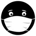 Face with mask icon, vector sign with medicine mask illustration, wear a mask while quarantine period in this time of virus