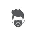 Face mask icon on white background