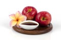 Face mask recipe with pink healthy skin healthy with natural apple and honey.