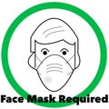 Face Mask required pictogram. Some states now require face masks Royalty Free Stock Photo