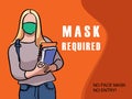 Face mask required sign. Protective measures against coronavirus COVID-19 Royalty Free Stock Photo