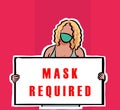Face mask required sign. Protective measures against coronavirus COVID-19 Royalty Free Stock Photo