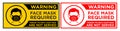 Face mask required sign Royalty Free Stock Photo