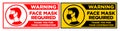 Face mask required sign Royalty Free Stock Photo