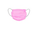 Pink face mask, surgical mask or procedure mask. For doctors, nurses and people. Health care and personal hygiene product.