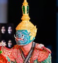 Face mask with traditional thai costume in Bangkok, Thailand Royalty Free Stock Photo