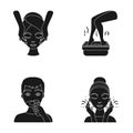 Face massage, foot bath, shaving, face washing. Skin Care set collection icons in black style vector symbol stock