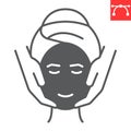 Face massage glyph icon