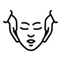 Face massage icon, outline style