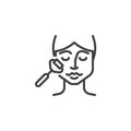 Face massage line icon