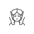 Face massage procedure line icon