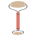 Face massage tool. Doodle Gua Sha roller. Royalty Free Stock Photo
