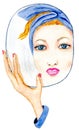 Face in mirror Royalty Free Stock Photo