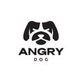 Face modern minimal bulldog angry logo design vector graphic symbol icon illustration creative idea Royalty Free Stock Photo