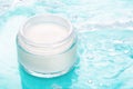 Face Moisturizing Cream with Water Splash Royalty Free Stock Photo