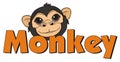 Face of monkey with word