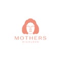 Face mother short hair logo design Royalty Free Stock Photo
