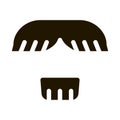 Face Mustache Chin Hair Icon Illustration