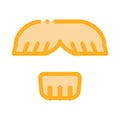 Face Mustache Chin Hair Icon Outline Illustration