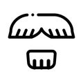Face Mustache Chin Hair Icon Outline Illustration