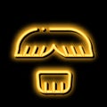 Face Mustache Chin Hair neon glow icon illustration