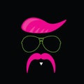 Face with mustache pink vector