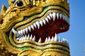 Face of  Naga statue or Holy snake in buddhism Royalty Free Stock Photo