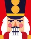 Face of nutcracker soldier toy icon