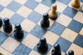 Face Off. Chessboard. A game of chess. Royalty Free Stock Photo