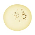 Face oil serum, cosmetic gel swatch. Yellow colored liquid with bubbles texture Royalty Free Stock Photo