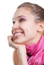 Face of one happy joyful young woman Royalty Free Stock Photo