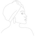 The face is one line. Abstract portrait of an African-American woman. Royalty Free Stock Photo