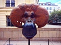 The face of Orang Utans from bronze sclupture Royalty Free Stock Photo