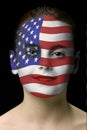 Face paint : american flag Royalty Free Stock Photo