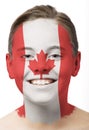 Face paint - flag of Canada Royalty Free Stock Photo