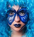 Face paint of woman with butterfly Royalty Free Stock Photo