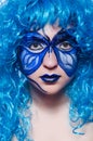 The face paint of woman with butterfly Royalty Free Stock Photo