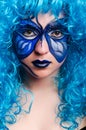 The face paint of woman with butterfly Royalty Free Stock Photo