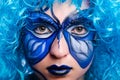 The face paint of woman with butterfly Royalty Free Stock Photo