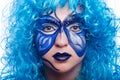 The face paint of woman with butterfly Royalty Free Stock Photo