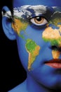 Face paint - world Royalty Free Stock Photo