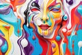 a face painted with colorful paint