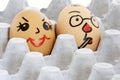 Face Painted Eggs Royalty Free Stock Photo