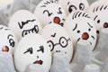 Face Painted Eggs Royalty Free Stock Photo