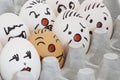 Face Painted Eggs Royalty Free Stock Photo