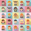 Face painting icons set flat vector. Paint kids make up Royalty Free Stock Photo